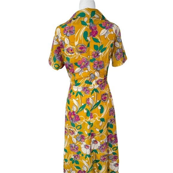 No Longer Avail- Yellow Pink Floral Maxi Wrap Dress Anthropologie Free People - Picture 7 of 10
